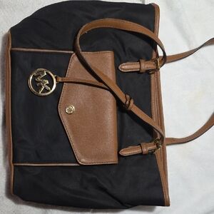 Michael Kors Black and Brown Tote Bag